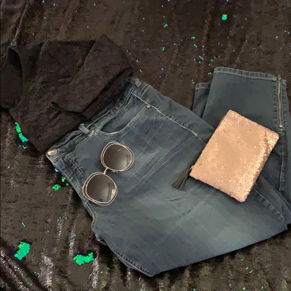 Blue Jeans with Zippered Legs